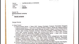 Surat Imbauan yang dikeluarkan Bawaslu Bandar Lampung. Foto: Tangkap layar Surat himbauan Bawaslu