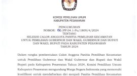 Tangkapan Layar Pengumuman seleksi calon anggota PPK untuk pemilihan Gubernur dan wakil Gubernur dan Bupati dan Wakil Bupati pada Kabupaten Pesawaran tahun 2024