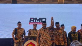 Sekjen DPP Gerindra Ahmad Muzani di acara Halal Bihalal Partai Gerindra Lampung. Dok : Wildanhanafi/berandalappung.com