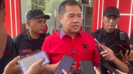 Ketua DPC PDI Perjuangan Lampung Utara usai menjalani fit and propert test bakal calon Walikota dan Wakil Walikota Bandar Lampung. Foto : Wildanhanafi/berandalappung.com