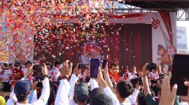 Hewan Kera sebagai Maskot Pilkada oleh KPU Bandar Lampung saat peluncuran tahapan Pilkada sekaligus lounching Maskot jingle. Dok : berandalappung.com