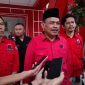 Ketua DPRD Lampung Tengah Sumarsono, usai menjalani fit and propert test di PDI Perjuangan Lampung. Foto : Wildanhanafi/berandalappung.com