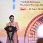 Ibu Negara Iriana Jokowi membuka secara langsung Peringatan HUT Dekranas ke-44 yang berlangsung meriah ini ditandai dengan pemukulan gong. Dok : Ist
 