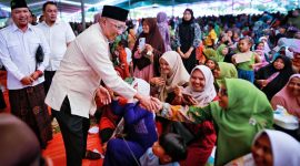 Ketua Partai Gerindra Lampung Rahmat Mirzani Djausal saat menghadiri pengajian dan Pelantikan Pengurus Muslihat NU Mesuji. Dok : Tim RMD