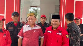 Bupati Lampung Timur Dawam Raharjo seusai menjalani fit and propert test di PDI Perjuangan Lampung. Foto : Wildanhanafi/berandalappung.com