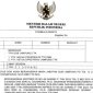 Foto surat radiogram penunjukan Sekda Provinsi Lampung Fahrizal Darminto sebagai Plh Gubernur Lampung/Istimewa 
