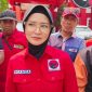 Bakal Calon (Balon) Bupati Pesawaran Nanda Indira Dendi seusai mengikuti arahan dari Ketua DPD PDI Perjuangan Lampung. Foto : Wildan hanafi/berandalappung.com