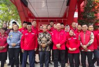 Penjabat (Pj) Gubernur Lampung Samsudin, melakukan kunjungan resmi ke kantor  PDIP Lampung. Foto : Wildanhanafi/berandalappung.com
