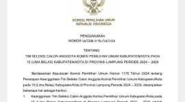 KPU Mengumumkan Anggota Tim seleksi (Tumsel) Pemilihan umum Periode 2024-2029 di Kabupaten/Kota dengan nomor 94/SDM.12-Pu/04/2024.
 Foto : Tangkap Layar