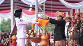 Pemerintah Provinsi Lampung di bawah pimpinan Pj. Gubernur Samsudin menorehkan sejarah baru, menjadi gubernur pertama yang menggelar HUT RI Ke-79 di Kota Baru. Foto : Ist