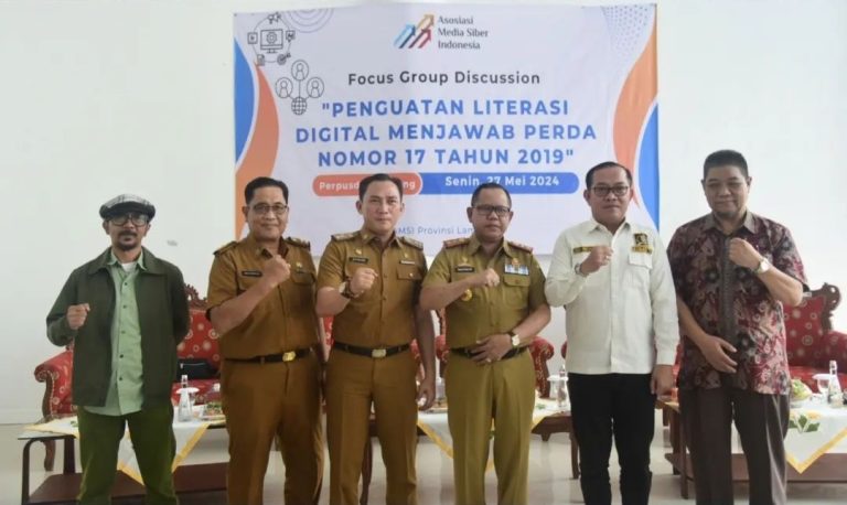 Asosiasi Media Siber Indonesia (AMSI) Lampung menggelar Forum Group Discussion (FGD) bertema Penguatan Literasi Digital Menjawab Perda Nomor 17 Tahun 2019 tentang Peningkatan Budaya Literasi. 