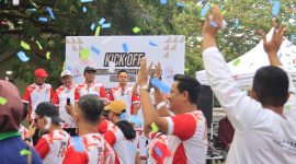 Bawaslu Provinsi Lampung menggelar acara Kick Off Pengawasan Tahapan Penyelenggaraan Pilkada 2024 Soswaitf Fun Run di Lapangan Saburai. Foto : Bawaslu Lampung