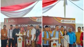 Pasangan Bupati dan Wakil Bupati Pesawaran Aries Sandi - Supriyanto dan Pasangan Nanda Indira-Antonius resmi mendaftar ke KPU Pesawaran. Foto : Kolase  Berandalappung. com