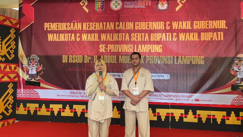 Ririn Kuswantari dan Wiriawan Sada, mengikuti rangkaian tes kesehatan, termasuk pemeriksaan fisik, treadmill, serta psikotes pada hari kedua di RSUDAM Lampung. Foto : Wildanhanafi/berandalappung.com