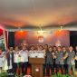 Komisioner KPU dan Bawaslu Lampung mengadakan konferensi pers setelah menerima pendaftaran bakal calon gubernur Lampung 2024. Foto: Wildanhanafi/berandalappung.com