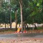 Kondisi tumpukan sampah yang berada di lingkungan kampus Unila. Foto : berandalappung. com