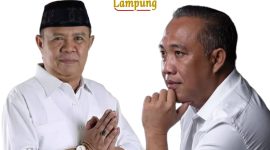 Ketua tim pemenangan RMD-Jihan Bactiar Basri, Ketua tim pemenangan Arinal-Sutono, Umar Ahmad. Foto : Dokumen berandalappung.com