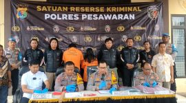 Konferensi Pers Polresta Pesawaran ungkap kasus tindak pembunuhan berencana 