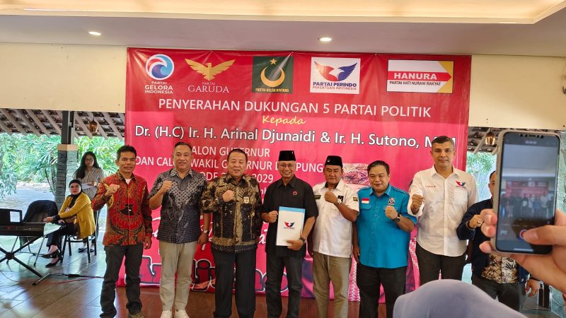 Partai Non Parlemen mendukung pasangan kepada Arinal-Sutono di Pilkada 2024. Foto : Wildanhanafi/berandalappung.com