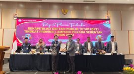 KPU Lampung menetapkan Daftar Pemilih Tetap (DPT) untuk Pilkada serentak tahun 2024. Foto : Wildanhanafi/berandalappung.com
