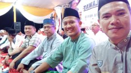Ketua Tidar Lampung Riza Fahlevi mendampingi calon bupati dan wakil bupati Pesawaran di acara Shalawat
