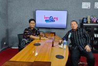 Calon gubernur Lampung Arinal Djunaidi dalam kegiatan Podcast bersama Lampung Post. Foto : Ist