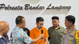 Kapolresta Bandar Lampung, Kombes Pol Abdul Waras, dalam konferensi pers pada Jumat, (4/10/2024), menjelaskan bahwa pihaknya menerima laporan dari korban berinisial AN (31) pada 2 Oktober 2024. Foto : Ist