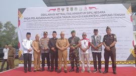 Pemerintah Kabupaten Lampung Tengah melaksanakan Ikrar Netralitas ASN di Pilkada 2024. Foto : Ist