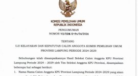 Tangkap layar uji kelayakan dan kepatutan calon anggota KPU Lampung periode 2024-2029 oleh KPU RI