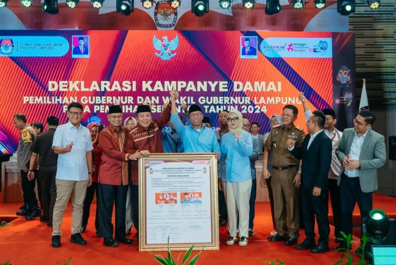 Pasangan calon gubernur dan wakil gubernur Lampung RMD-Jihan siap hadapi debat Perdana yang diselenggarakan oleh KPU Lampung. 