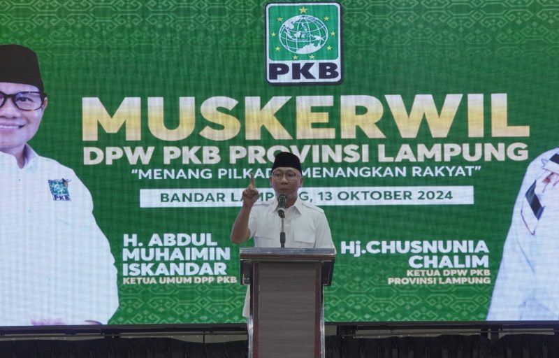 Calon gubernur Lampung Rahmat Mirzani Djausal menghadiri Muskerwil PKB Lampung. 