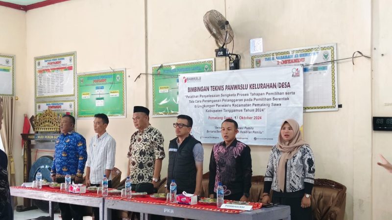Panwascam Pematang Sawa gelar Bimtek kepada PKD se-Kecamatan Pematang Sawa untuk menghadapi pilkada serentak 2024. Foto:Wildanhanafi/berandalappung.com