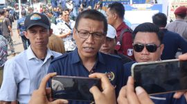 Ketua PWI Lampung Wirahadikusumah dan jajaran seusai gelar apel pilkada damai dan berintegritas 2024.