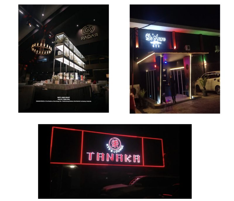 Pemerintah Provinsi Lampung Sidak Hiburan malam tiga diantaranya Tanaka, Radar Space dan Cabrio. Dok: Kolase berandalappung.com