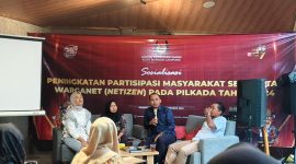 Anggota Bawaslu Bandar Lampung Hasanuddin alam disaat diskusi bersama KPU Bandar Lampung. Foto: Wildan hanafi/berandalappung.com