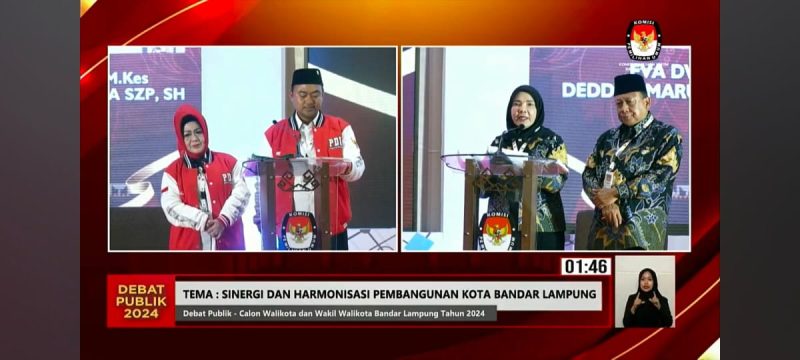 Tangkap Layar Youtube Debat Publik Kedua Calon Wali Kota dan Wakil Wali Kota Bandar Lampung 2024.