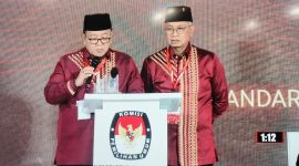 Calon gubernur Lampung Arinal Djunaidi memaparkan Visi-Misi di debat ketiga. Foto: Wildanhanafi/berandalappung.com.