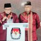 Calon gubernur Lampung Arinal Djunaidi memaparkan Visi-Misi di debat ketiga. Foto: Wildanhanafi/berandalappung.com.