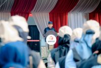 Ketua Bawaslu Lampung Iskardo P.Panggar membuka acara gelar apel siaga. 