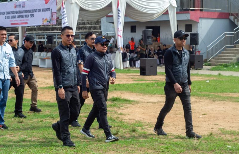 Bawaslu Bandar Lampung gelar apel siaga Pilkada 2024 di GOR Way Dadi Bandar Lampung. 