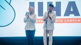 Ketua TPT Mirza-Jihan, Bachtiar Basri, menyampaikan rasa syukur dan apresiasi kepada masyarakat Lampung. 