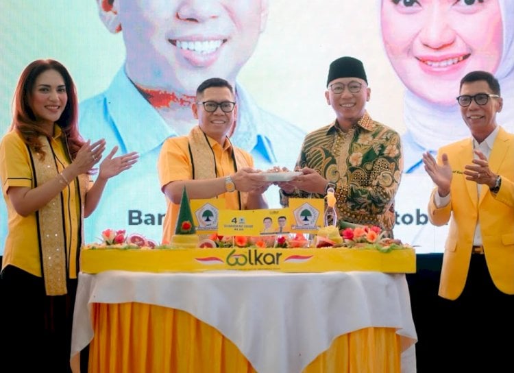 Rahmat Mirzani Djausal saat acara HUT Golkar Lampung. Foto: Ist