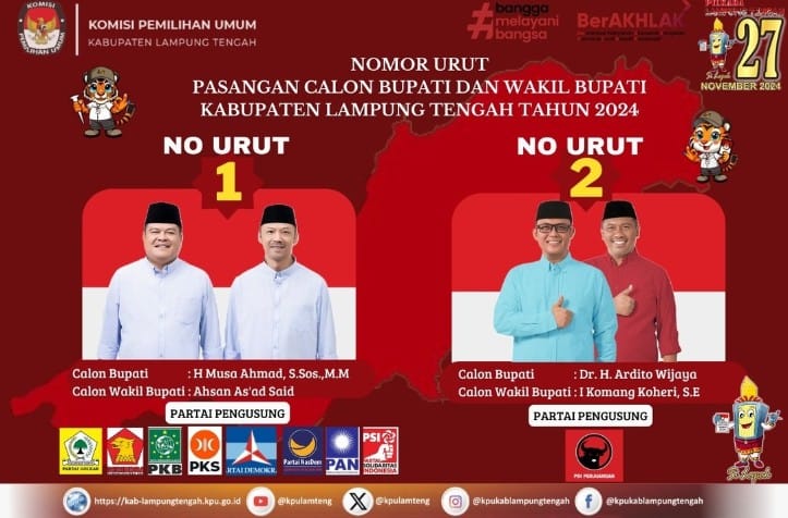 Tangkap layar Instagram KPU Lampung Tengah. 