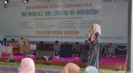 Gubernur Lampung Terpilih Jihan Nurlela di acara Haul Nyai Hj Latifah. 