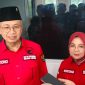 Sekertaris DPD PDIP Lampung Sutono beserta bendahara umum Kostiana disaat diwawancarai. Foto: Wildanhanafi/berandalappung.com