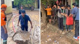 HMI Komisariat Pertanian Unila membantu korban banjir di Bandar Lampung. Dok: berandalappung.com