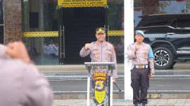 Kapolresta Bandar Lampung, Kombes Pol Alfret Jacob Tilukay pimpin apel perdana. 