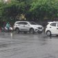 Hujan deras di jln Ahmad Yani Bandar Lampung. Foto: Wildanhanafi