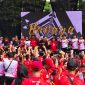 Ribuan masyarakat memeriahkan rangkaian acara HUT Ke-52 PDIP diacara Soekarno Fun Run. Foto: Wildanhanafi/berandalappung.com