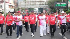 PJ Gubernur bersama Gubernur Lampung terpilih meriahkan Soekarno Fun Run. Foto: Biro Adpim